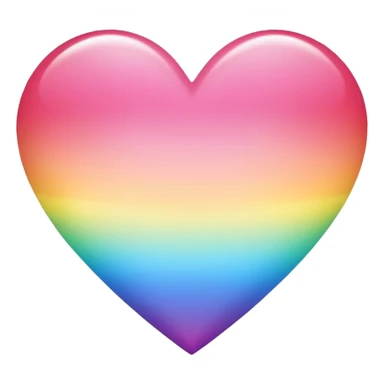 sakura heart with a rainbow gradient sticker