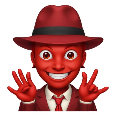 Devil with red fedora sticker