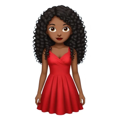 Mujer morena pelo negro rizado largo sticker