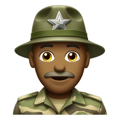 commanding drill sergeant character wearing a classic sergeant hat and a camouflage army shirt. The character should have an intense expression, exuding authority sticker