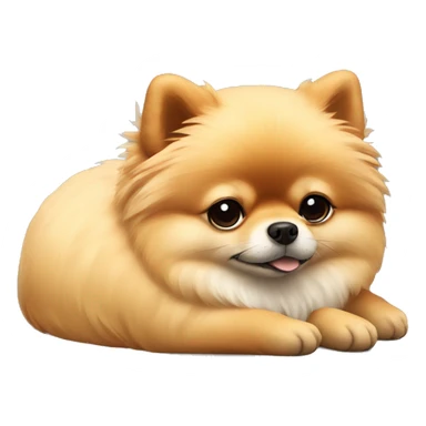 Realistic Pomeranian napping  sticker