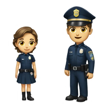 Policia con una niña sticker