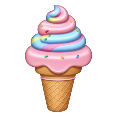 baby pink ice cream with sprinkles sticker