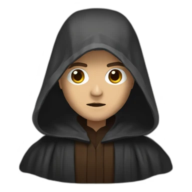 Dark side anakin skywalker (sith eyes) (brown hooded robe) (portrait, front facing) sticker