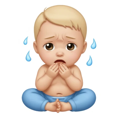 crying baby sitting sticker