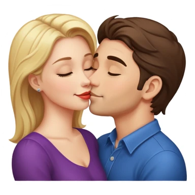 a good looking man and good looking woman are Kissing, indoor sticker
