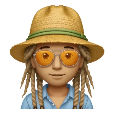 dreadlocks Traveler with straw hat sticker