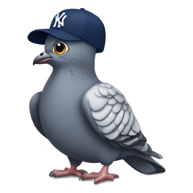 pigeon wearing new York yankee cap sticker