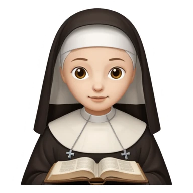 Nun studying the Bible  sticker