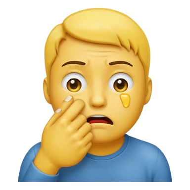 crying emoji with hand on mouth put in a fist sticker