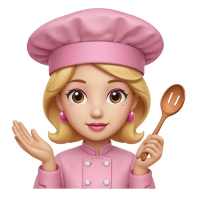 Pink chef hat princess peach with a hand sticker