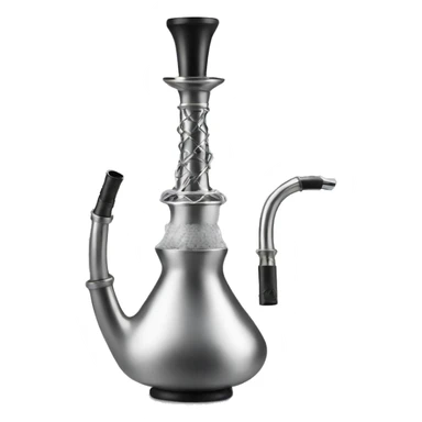 white and stainless steel hookah  sticker