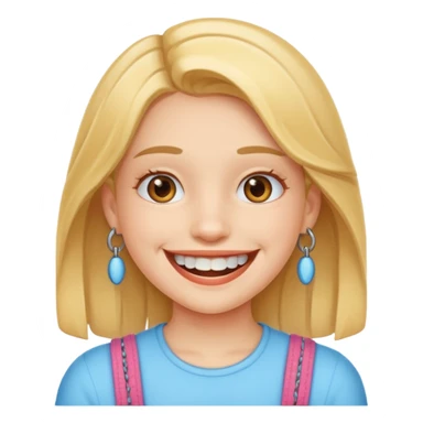 girl with braces on teeth sticker