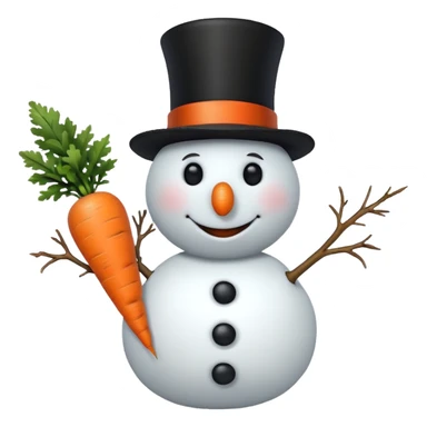 snowman with hat with out carrot  sticker