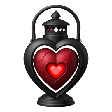 realistic gothic heart with a black lantern sticker