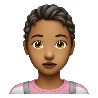 young girl with a tear on face sticker