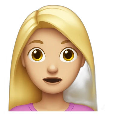 Scared woman with blonde hair sticker