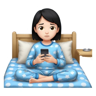 un niño de entre 3 - 10 años jugando con su celular, cansado en una habitacion apagada, el niño tiene piel blanca y cabello negro

 sticker