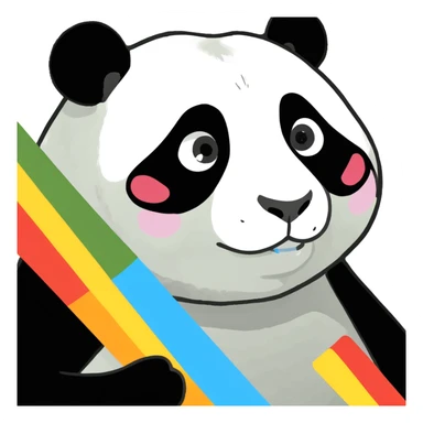 Panda arc en ciel cœur  sticker