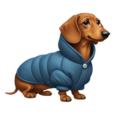 Dachshund in a puffy coat sticker