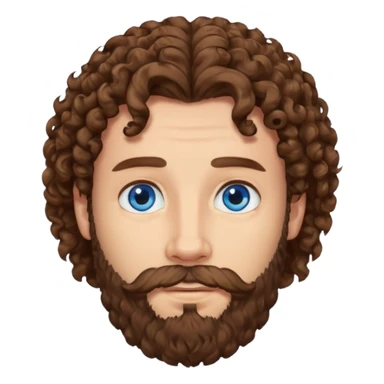 Man curly hair blue eye and beard sticker
