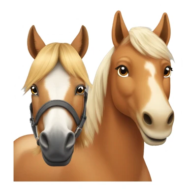 A haflinger horse and a fox colored shetland with a dot on his forehead sticker