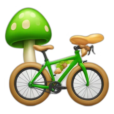 Champignon qui fait du vélo et sur un podium sticker