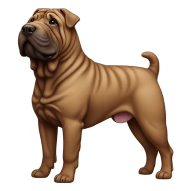 Dog chocolate shar-pei full-height sticker
