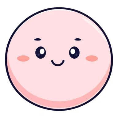 cute powder puff with face for makeup application sticker