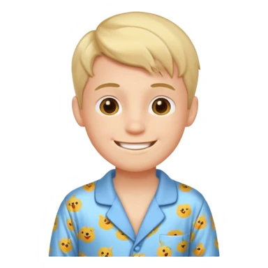 create emoji of a boy getting up in the morning in the bed sticker