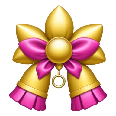 campanas navideñas con lazo rosado sticker