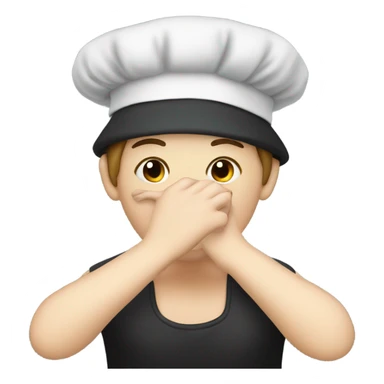 Hand on mouth with black bonnet sticker