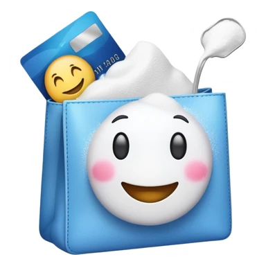 Happy emoji with a credit card and a bag of powder  sticker