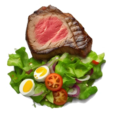 seared steak and salad  sticker