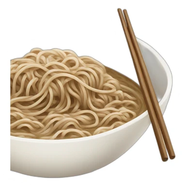 bowl of japanese buckwheat soba noodles with two chopsticks sticker