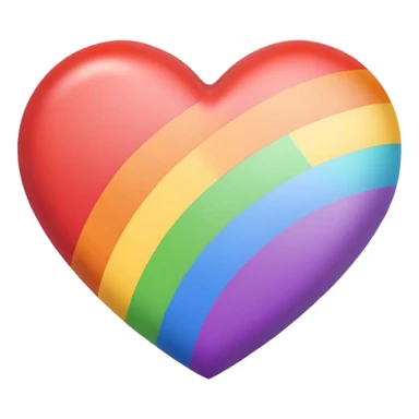 heart in gay pride flag colors rainbow red orange yellow green blue purple, pastel color palette, no text sticker
