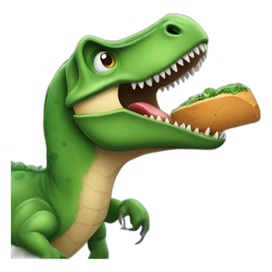 dinosaur eating vegan sticker