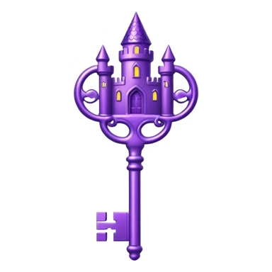 glitter purple key of castle sticker