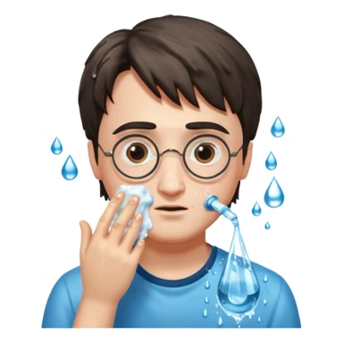 harry potter is washing his face sticker