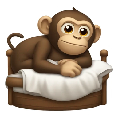Monkey in a bed sleeping sticker