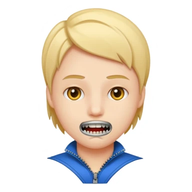 zipper mouth sticker