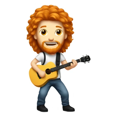 Cool ginger guy with mullet playing guitar sticker