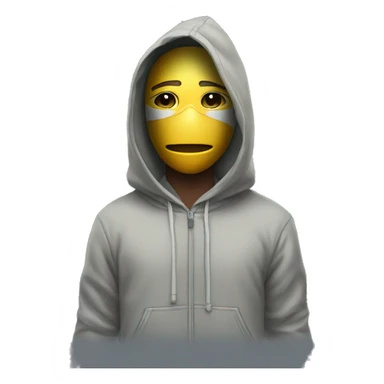 A boy wearing hoodie and mask with money  sticker