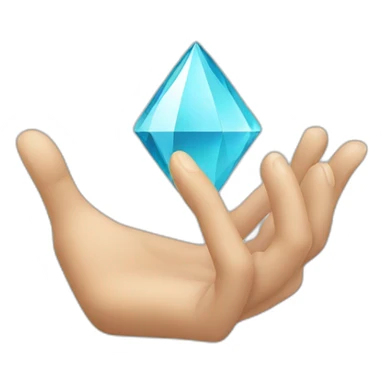 Hand making diamond shape sticker