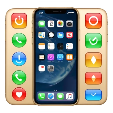 iPhone 17 Pro Max with app icons, time and battery level sticker