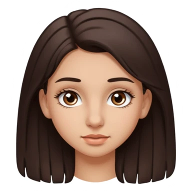 Una adolescente morena linda con buenas cejas y pestañas cabello castaño claro pircing en la nariz sticker