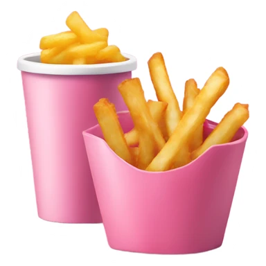Fries and fried fish in pink simple cup sticker