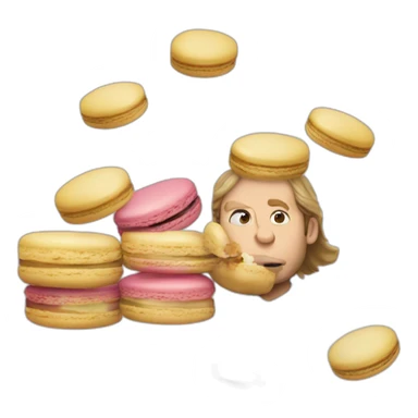 Macron qui mange un macaron sticker
