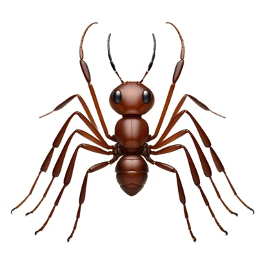 Cinematic Realistic Noble Ant Portrait Emoji, Poised and industrious, with a compact, meticulously segmented body covered in smooth, natural brown exoskeleton and focused, determined eyes rendered in lifelike detail, high shine, intelligent and resilient, styled with an air of urban diligence, focused and attentive, soft glowing outline, capturing the essence of a watchful and confident ant that appears ready to march out of the screen with unwavering authority! sticker