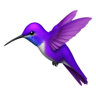 Flying purple coloured hummingbird sticker